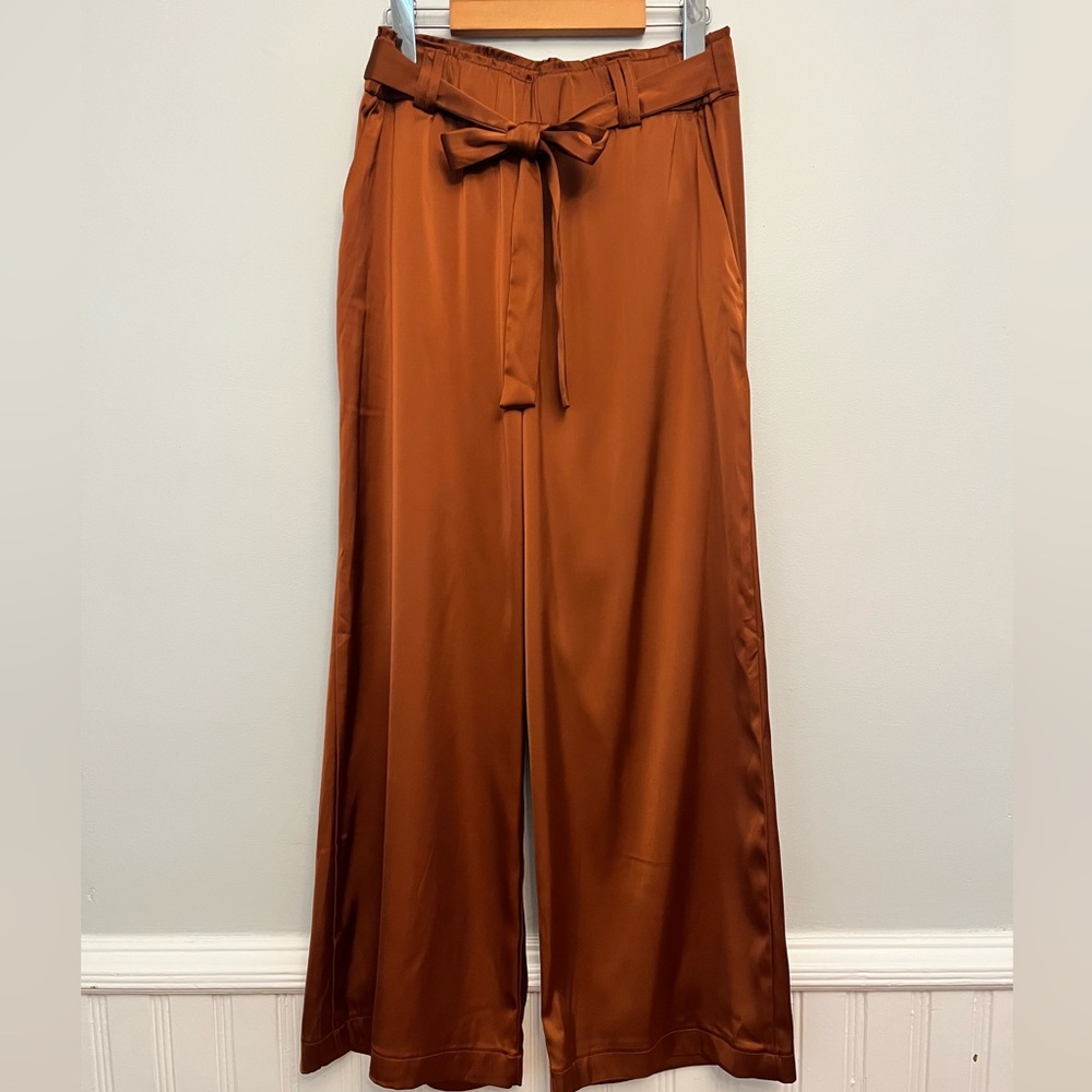 Joie High Rise Wide Leg Satin Crops, Size Small